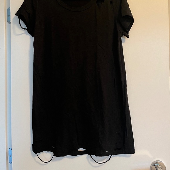 TOBI black ripped t-shirt dress size small - Picture 5 of 6